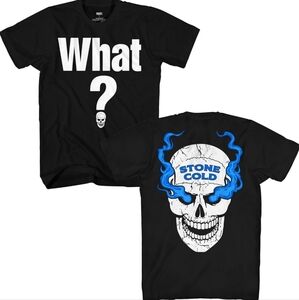 Men's Black "Stone Cold" Steve Austin Retro What? T-Shirt